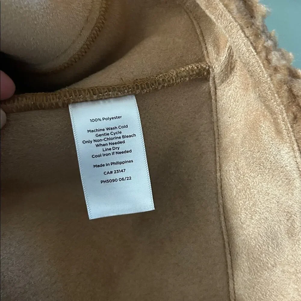 Talbots Faux Shearling Teddy Coat brown size XS - Picture 10 of 10